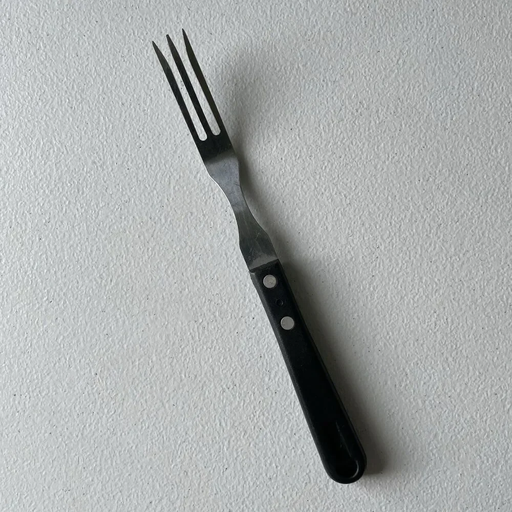 Good Cook Taiwan 3 Tine Granny Fork Stainless Steel Black Handle Kitchen Utensil